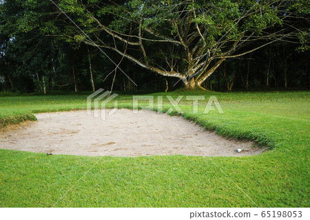 Beautiful golf course in a sunny day. Beautiful golf course in a sunny day. 65198053