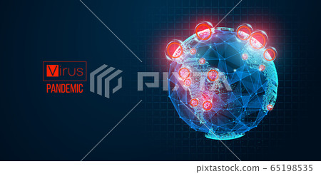 Novel coronavirus COVID-2019. Epidemic spread by country on a blue background. Analysis and study of a new virus. The invention of a vaccine against the 2019-nCoV. Vector illustration 65198535