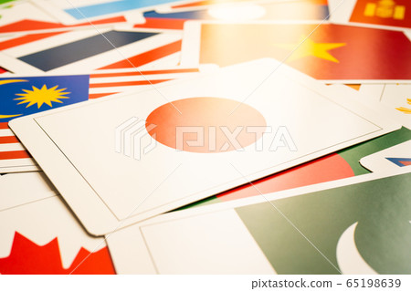 Japanese flag illuminated by light Japanese flag illuminated by light 65198639