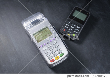 Bank terminal for non-cash payment by mobile phone or credit card 65200370