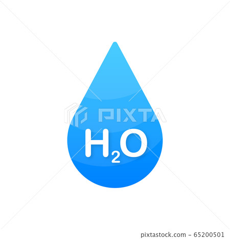 Water molecule. Structure of the water molecule H2O. Vector stock illustration. Water molecule. Structure of the water molecule H2O. Vector stock illustration. 65200501