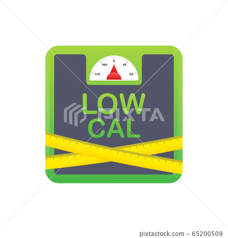 Low cal, great design for any purposes. Healthy lifestyle. Vector stock illustration. Low cal, great design for any purposes. Healthy lifestyle. Vector stock illustration. 65200509