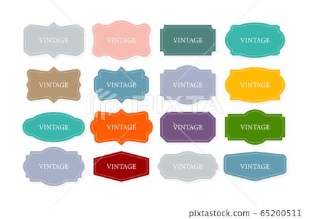 Vintage Frames Set, clipart bundle. Retro collection for decorative design. Frame Retro collection for decorative design. Vector stock illustration. 65200511