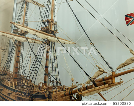 vintage wooden ship sailboat in the sea layout vintage wooden ship sailboat in the sea layout 65200880