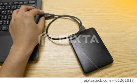 Top view of left hand side use plug external harddisk in to computer laptop or notebook.  65201017