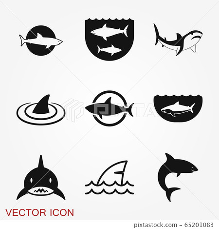 Shark icon. Sea and Ocean Animal symbol isolated 65201083