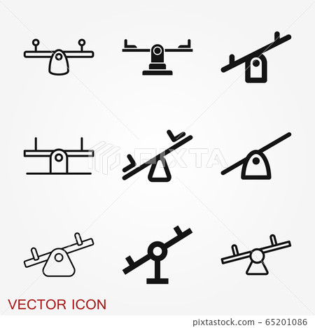 Seesaw icon. Children playground vector symbol on 65201086
