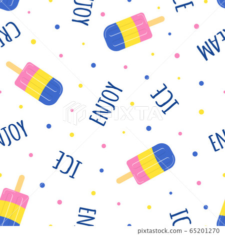seamless ice cream pattern on white background - Stock Illustration ...