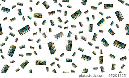 Seamless pattern of retro old hipster musical - Stock Illustration ...