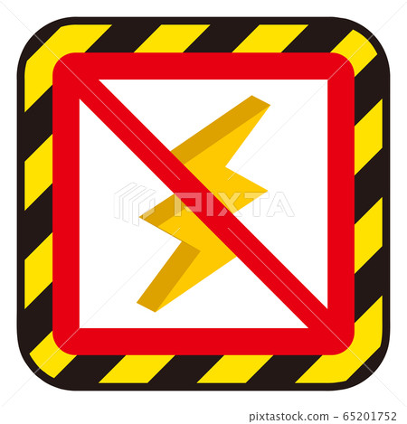 Electricity icon and prohibition mark 65201752