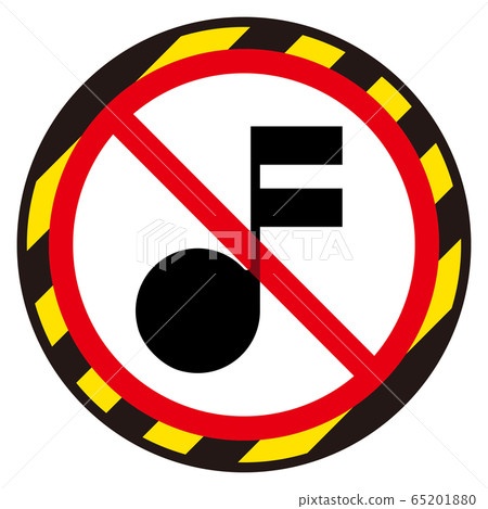 Musical note and prohibition mark Musical note and prohibition mark 65201880