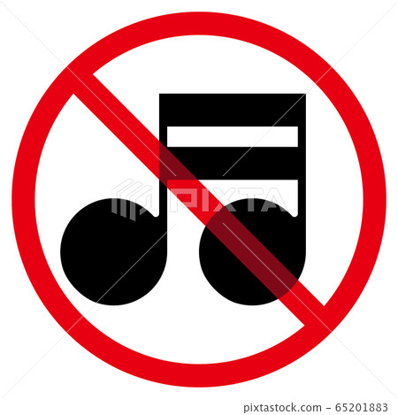 Musical note and prohibition mark Musical note and prohibition mark 65201883
