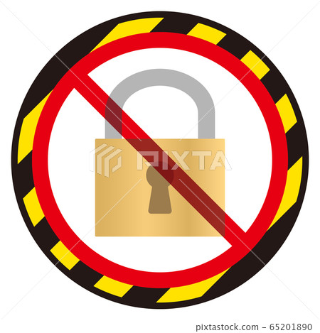 掛鎖和禁止標誌 65201890