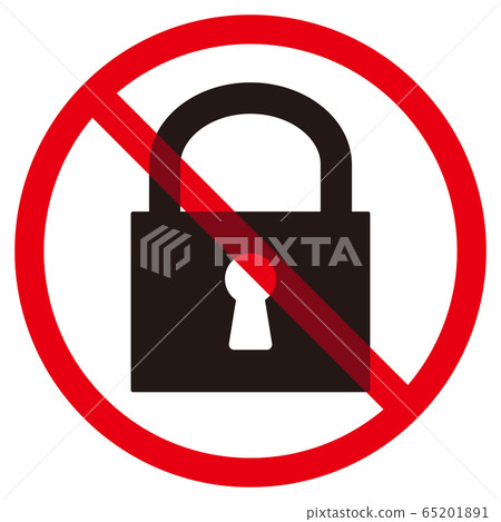 掛鎖和禁止標誌 65201891