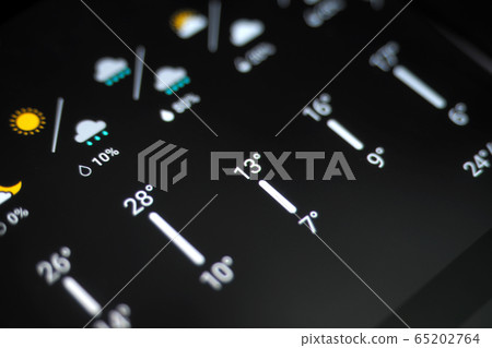Weather forecast interface on a modern digital 65202764