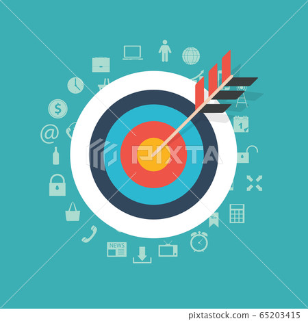 Target Flat Concept Icon Vector Illustration. - Stock Illustration ...