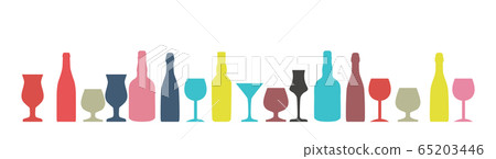 Vector Illustration of Silhouette Alcohol Bottle 65203446