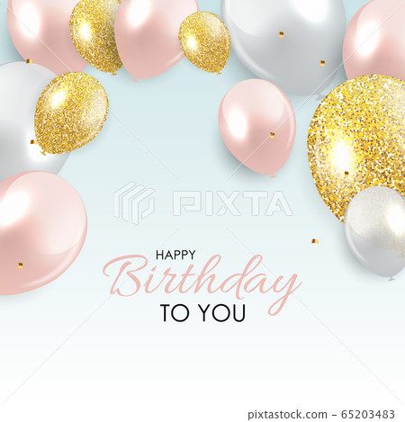 Abstract Happy Birthday Background Card Template 65203483