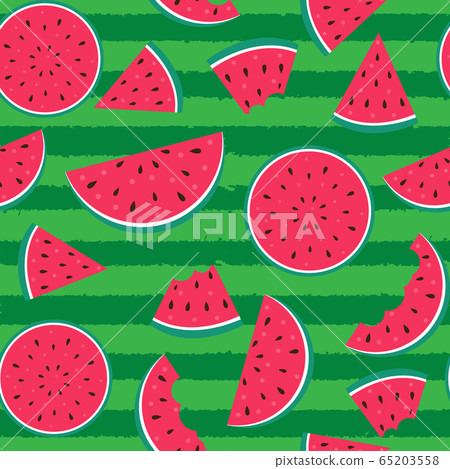 Watermelon Seamless Pattern Background. Vector - Stock Illustration ...