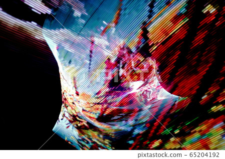 Light painting bright abstract background. Futuristic texture. 65204192