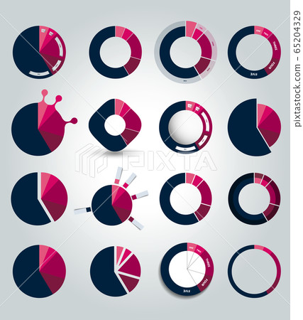 Pie chart, graph. Simply color editable. Infographics elements. Pie chart, graph. Simply color editable. Infographics elements. 65204329