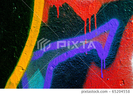 close up of colorful urban wall texture 65204558