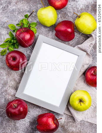 Fresh red and green ripe apples Fresh red and green ripe apples 65204594