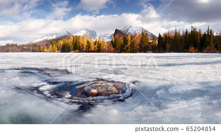 Lake Strbske pleso in spring time Lake Strbske pleso in spring time 65204854