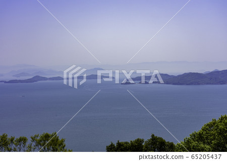 Inland Sea, Kasaoka Islands, view from phantom rainbow Manabe Island and Kitagi Island, Kasaoka City, Okayama Prefecture Inland Sea, Kasaoka Islands, view from phantom rainbow Manabe Island and Kitagi Island, Kasaoka City, Okayama Prefecture 65205437