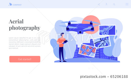 Aerial photography concept landing page 65206188