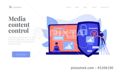 Media content control concept landing page 65206190