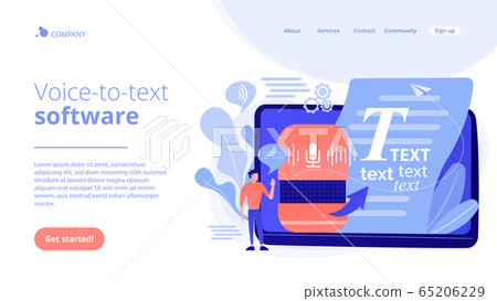 Speech to text concept landing page 65206229