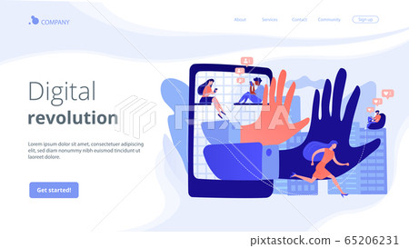 Digital overload concept landing page Digital overload concept landing page 65206231