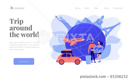 Global travelling concept landing page. Global travelling concept landing page. 65206232