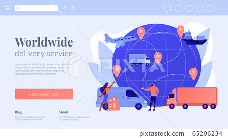 Global transportation system concept landing page. Global transportation system concept landing page. 65206234