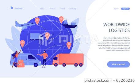 Global transportation system concept landing page. Global transportation system concept landing page. 65206236