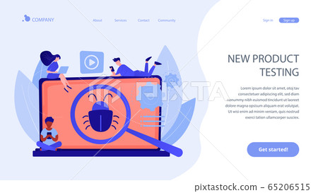 Beta testing concept landing page. 65206515