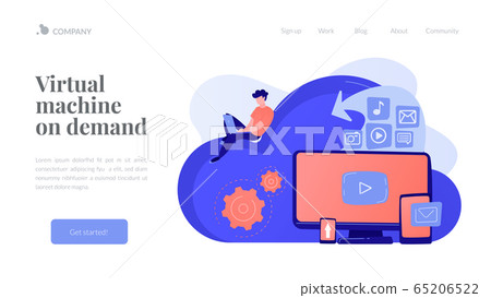 Cloud based engine concept landing page. 65206522