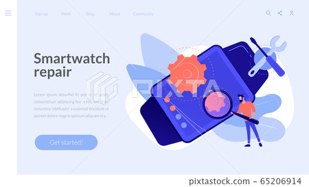 Mobile device repair concept landing page. - Stock Illustration ...