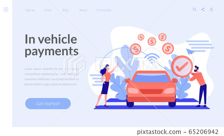 In vehicle payments concept landing page. 65206942