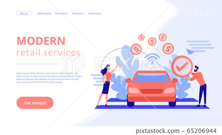In vehicle payments concept landing page. In vehicle payments concept landing page. 65206944