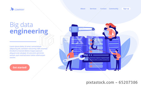 Big data engineering concept landing page. Big data engineering concept landing page. 65207386