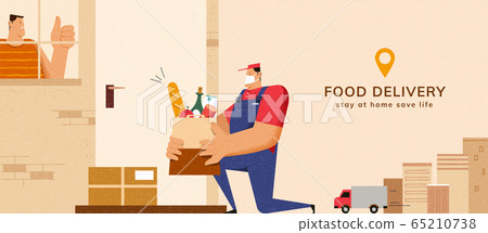 No contact food delivery 65210738