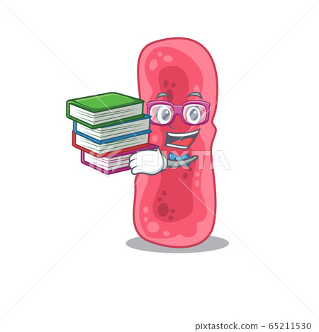 A diligent student in shigella sonnei mascot design concept with books 65211530