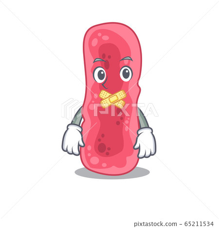 Shigella Sonnei cartoon character style with mysterious silent gesture 65211534