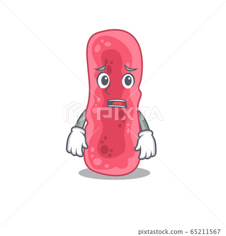 Cartoon design style of shigella sonnei showing worried face Cartoon design style of shigella sonnei showing worried face 65211567