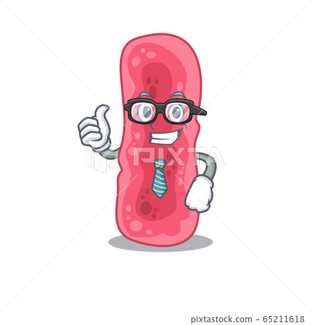 An elegant shigella sonnei Businessman mascot design wearing glasses and tie 65211618