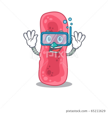 Shigella Sonnei mascot design concept wearing diving glasses Shigella Sonnei mascot design concept wearing diving glasses 65211629