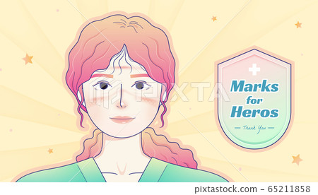 Healthcare worker with bruised face Healthcare worker with bruised face 65211858