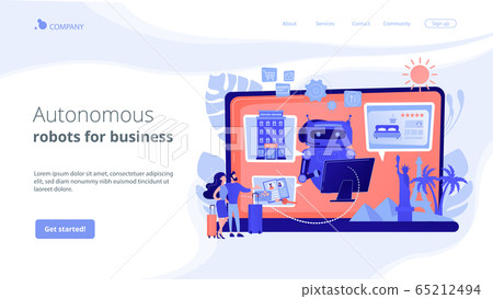 Smart hospitality industry concept landing page 65212494